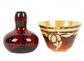 ROYAL DOULTON FLAMBE VASE AND