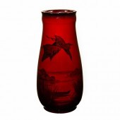 ROYAL DOULTON FLAMBE VASE, BIR