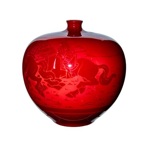 ROYAL DOULTON FLAMBE VASE,