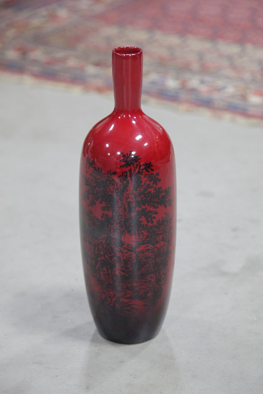 ROYAL DOULTON FLAMBE VASE. Scenic