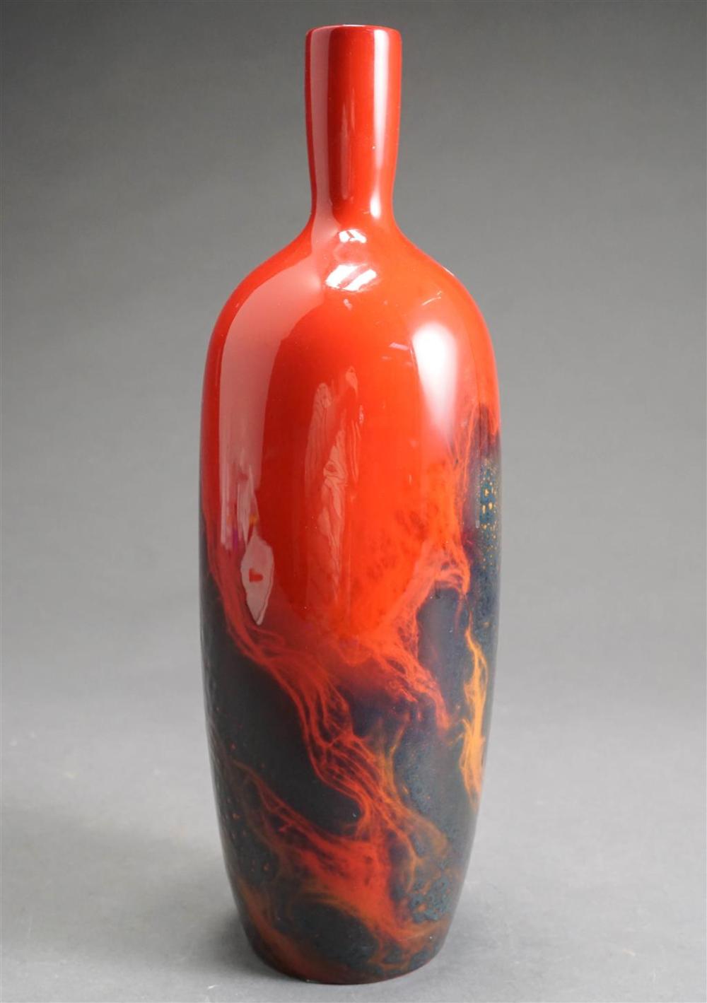 ROYAL DOULTON FLAMBE VEINED VASE,