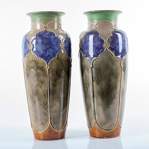 ROYAL DOULTON PAIR OF ART POTTERY