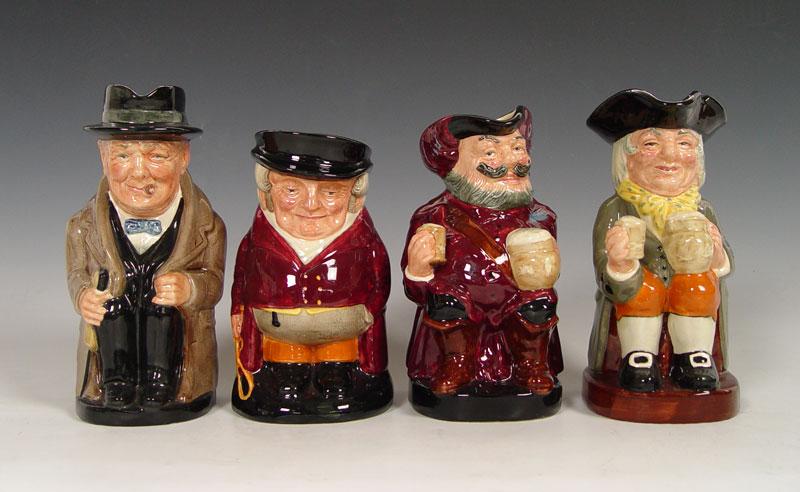 ROYAL DOULTON TOBY JUGS: 4 piece