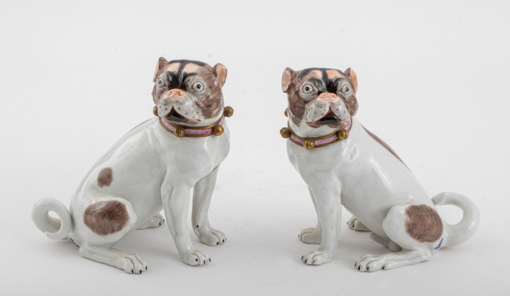 ROYAL DRESDEN PORCELAIN PUGS,