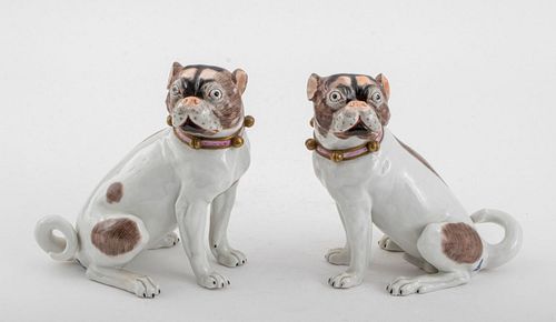 ROYAL DRESDEN PORCELAIN PUGS,