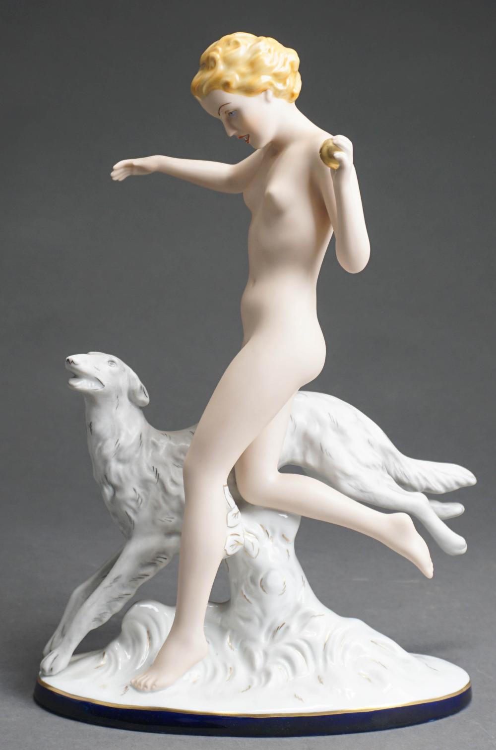ROYAL DUX ART DECO PORCELAIN FIGURE