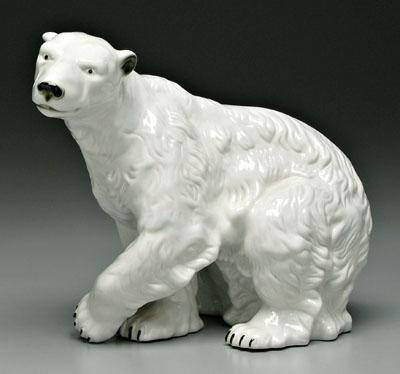 Royal Dux polar bear, raised pink