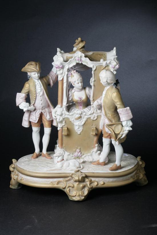ROYAL DUX PORCELAIN FIGURE GROUP.