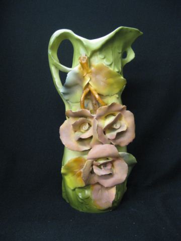 Royal Dux Porcelain Pitcher applied