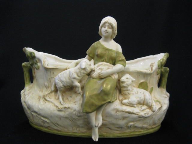 Royal Dux Pottery Figural Planter
