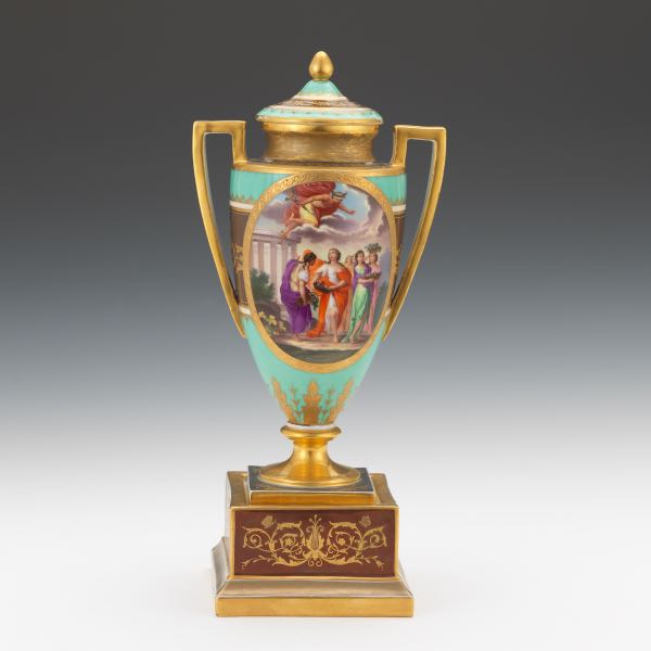ROYAL VIENNA COVERED SCENIC VASE ON