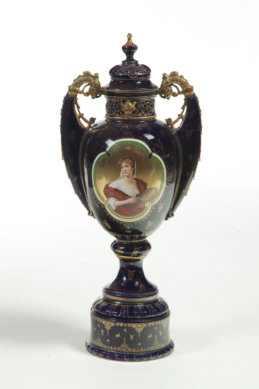 ROYAL VIENNA COVERED URN.  Austria