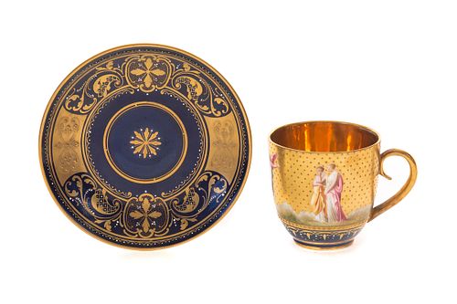 ROYAL VIENNA CUP SAUCER GOLD