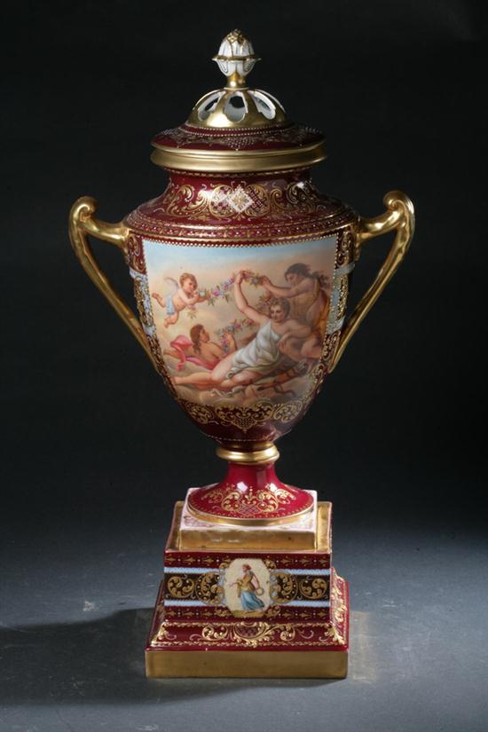 ROYAL VIENNA PORCELAIN URN AND