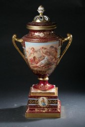 ROYAL VIENNA PORCELAIN URN AND