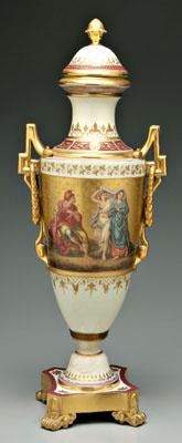 Royal Vienna porcelain urn, hand