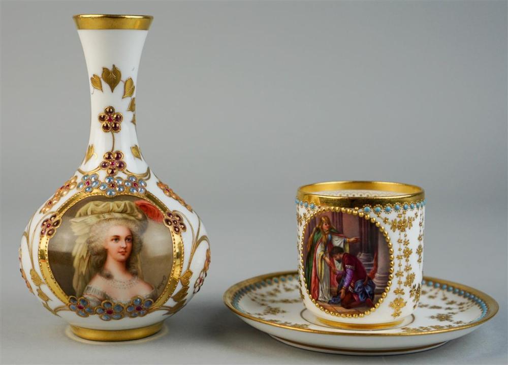 ROYAL VIENNA PORTRAIT VASE AND