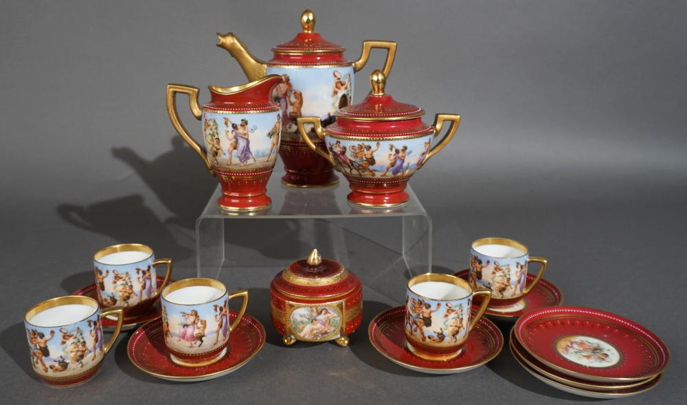 ROYAL VIENNA-TYPE FIFTEEN-PIECE TEA