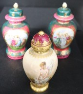 ROYAL VIENNA VASE & A PAIR SIM