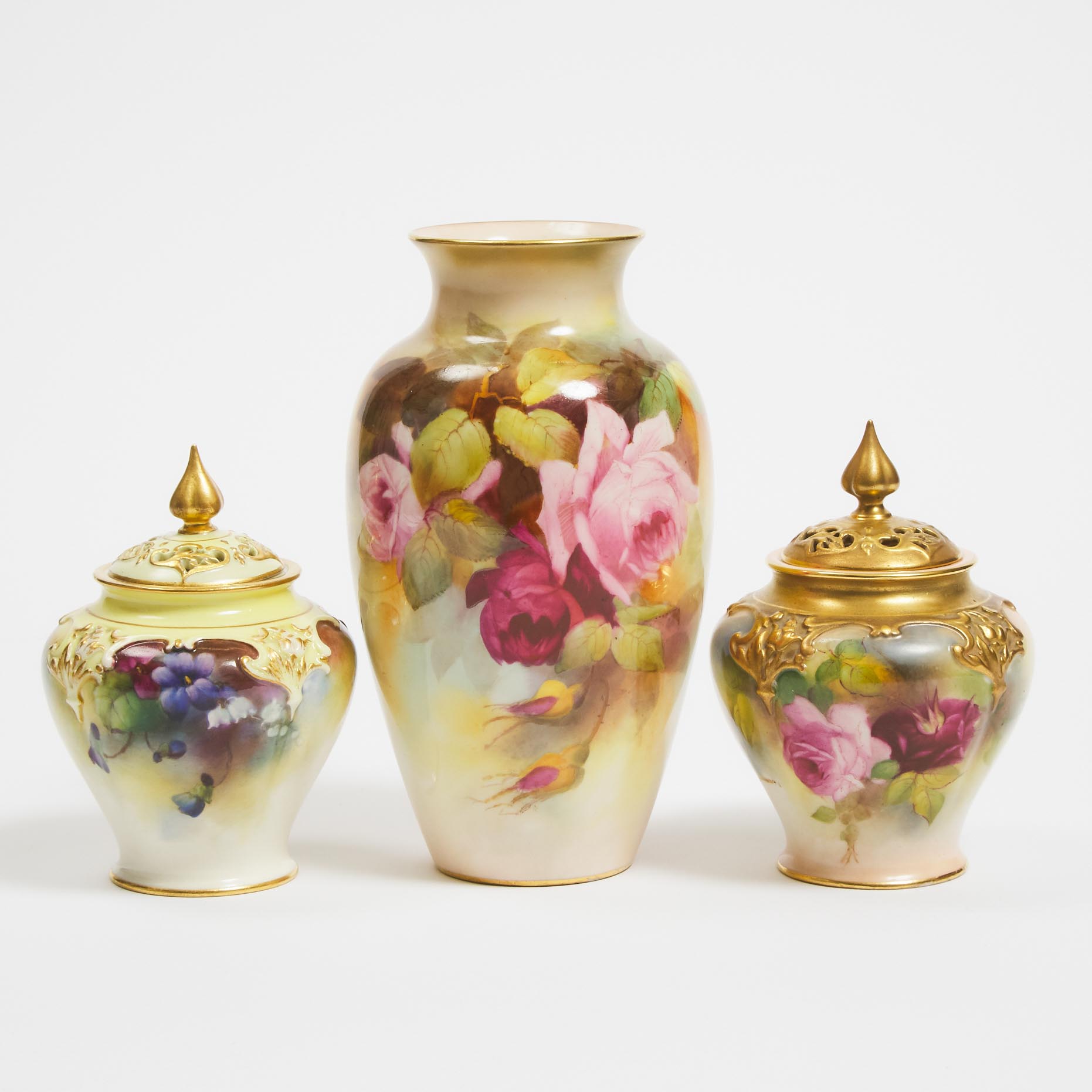 Royal Worcester Hadley Roses Vase