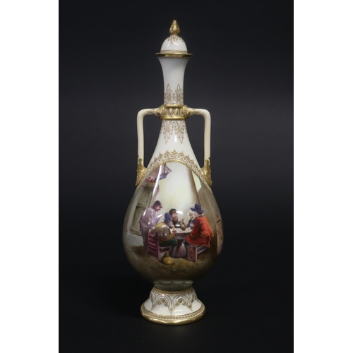 Royal Worcester lidded twin handled