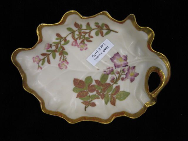 Royal Worcester Porcelain Leaf Dish