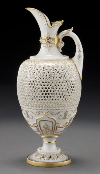 Royal Worcester reticulated ewer by