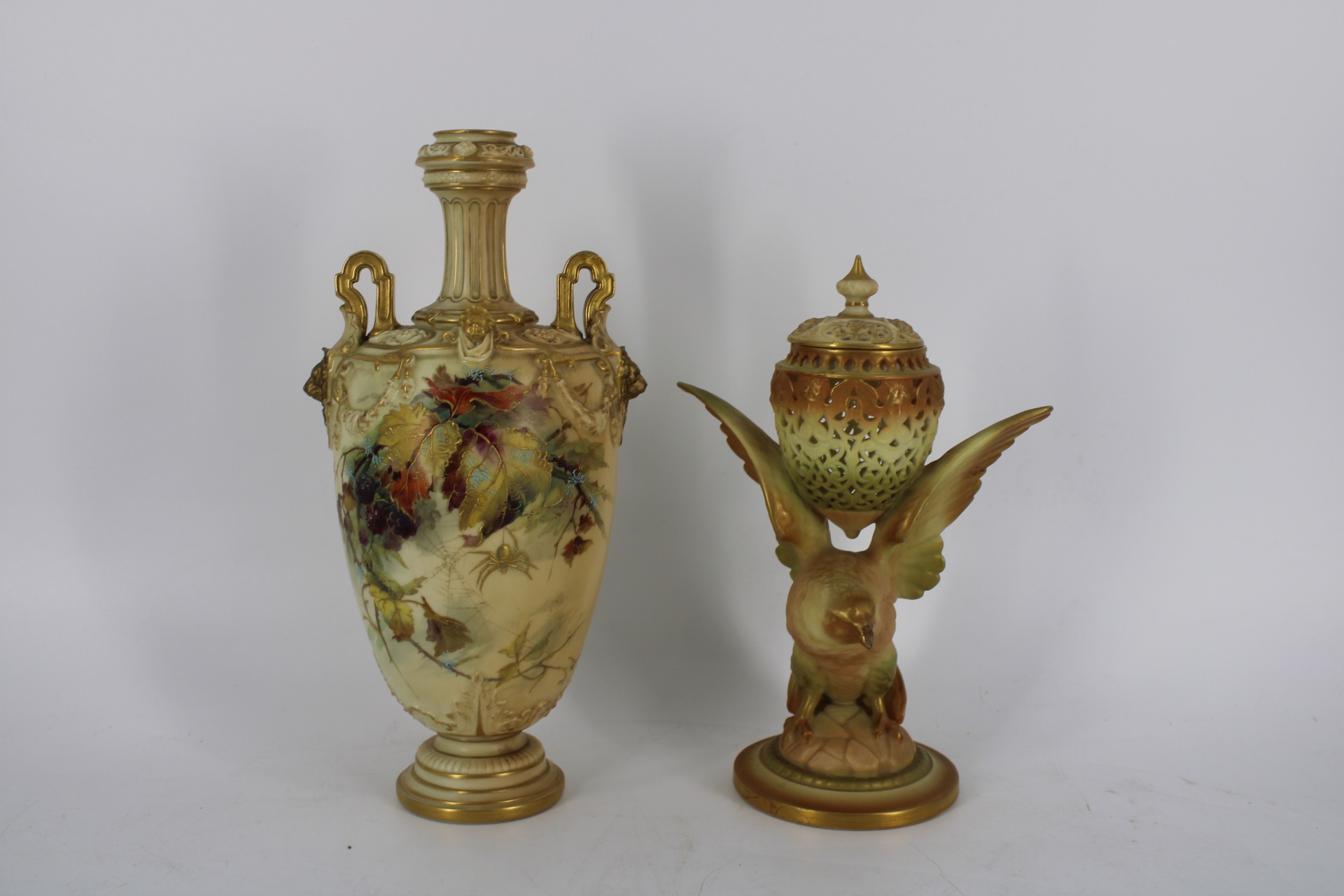 ROYAL WORCESTER VASE & A