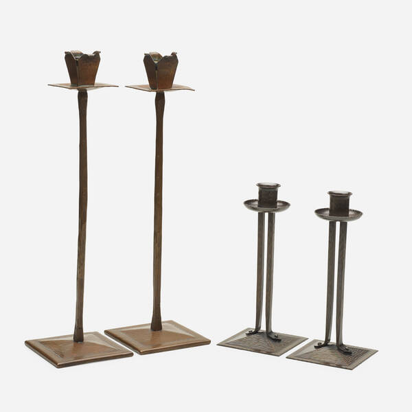 Roycroft. Candlesticks, two