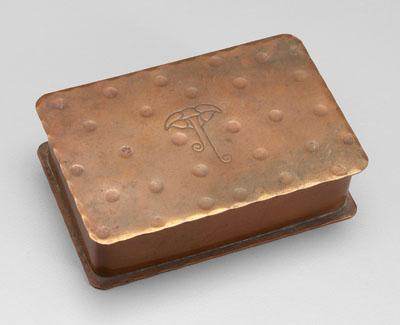 Roycroft hammered copper box, lid