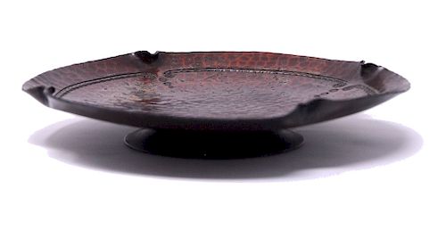 ROYCROFT STYLIZED ROUND COPPER TRAY