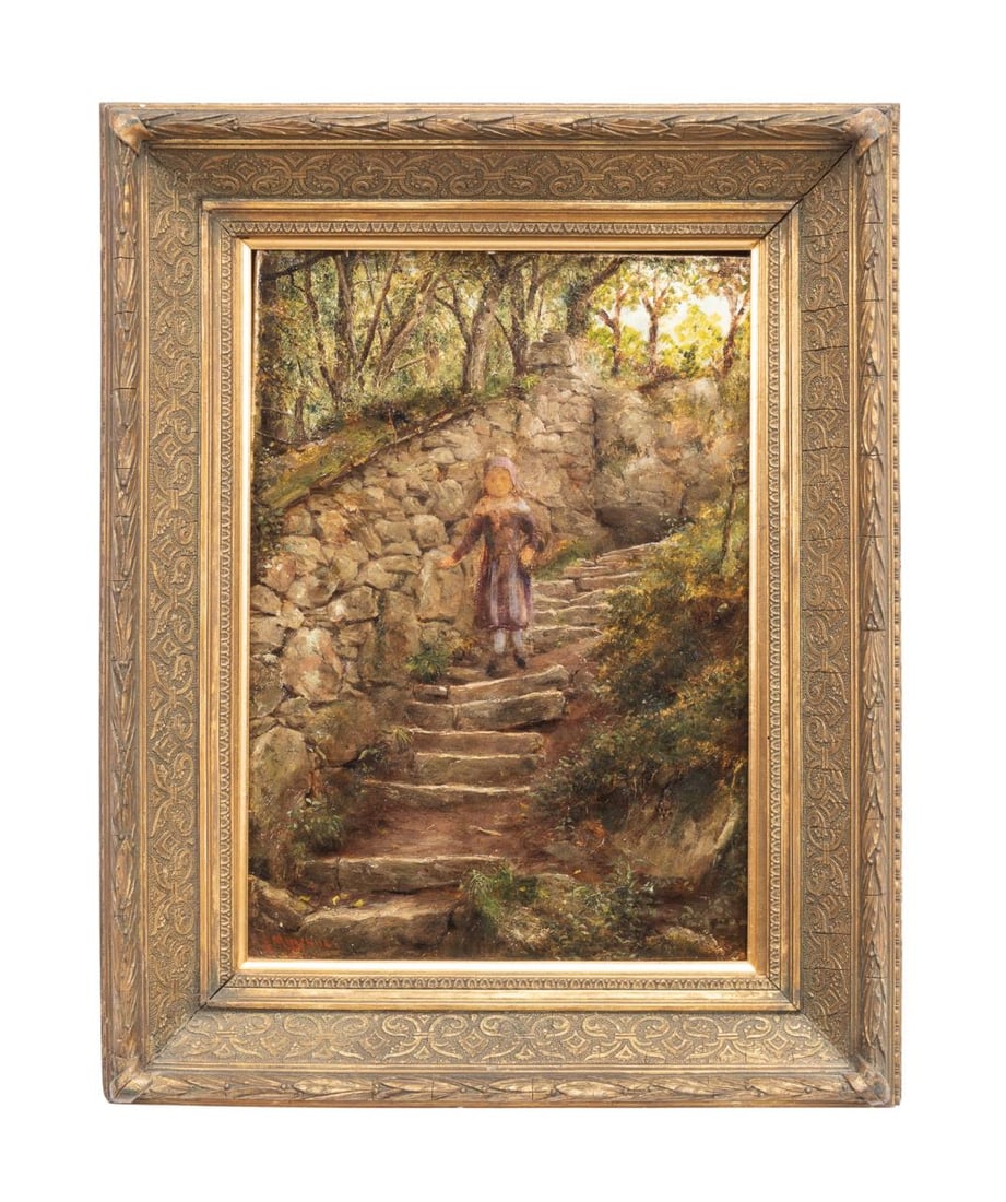 R.T. MINSHULL, LANDSCAPE W/ CHILD