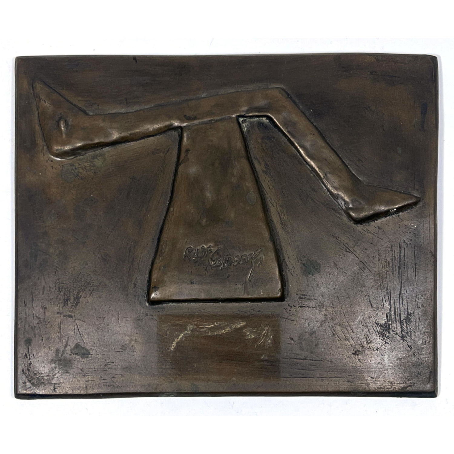 Rube Goldberg Plaque. Bronze