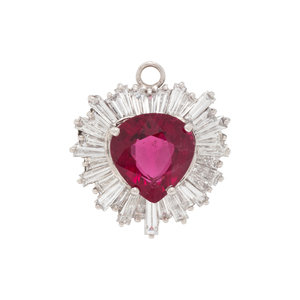 RUBELLITE AND DIAMOND PENDANT