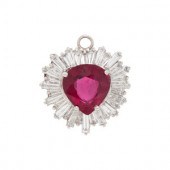 RUBELLITE AND DIAMOND PENDANT