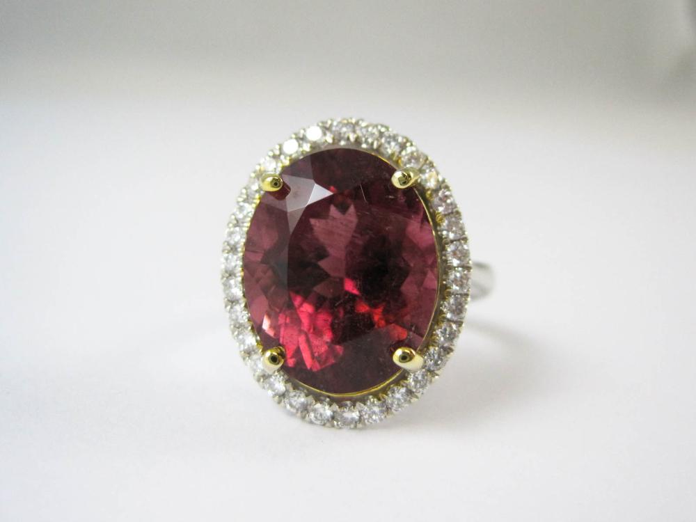 RUBELLITE, DIAMOND AND FOURTEEN