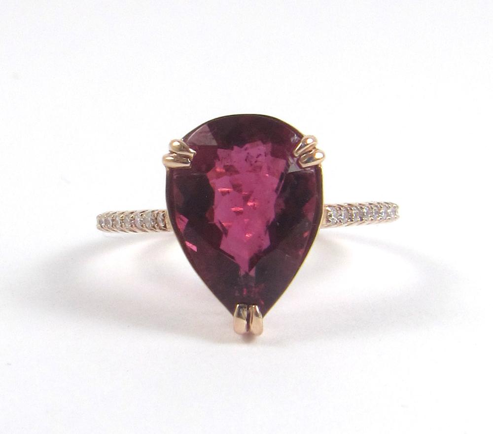 RUBELLITE, DIAMOND AND FOURTEEN
