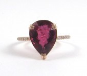 RUBELLITE, DIAMOND AND FOURTEE