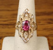 RUBELLITE, DIAMOND AND FOURTEE
