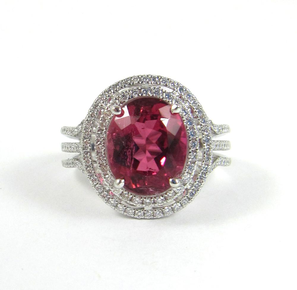 RUBELLITE TOURMALINE, DIAMOND AND