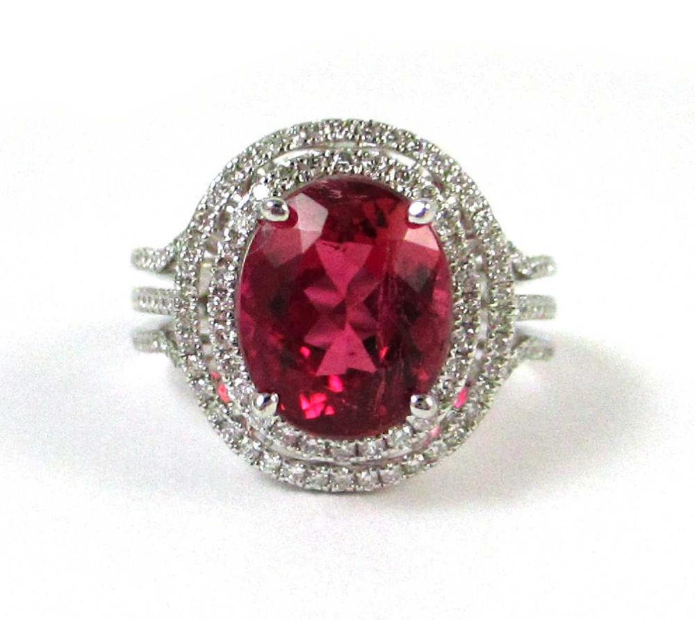 RUBELLITE TOURMALINE, DIAMOND AND