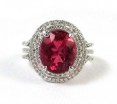 RUBELLITE TOURMALINE, DIAMOND