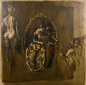 RUBEN ZION OIL ON CANVAS NUDER