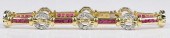 RUBY AND DIAMOND 18K LINK BRAC