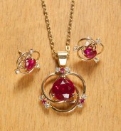 RUBY AND DIAMOND NECKLACE AND