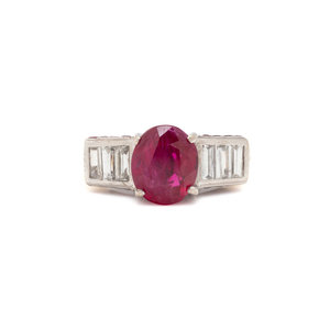 RUBY AND DIAMOND RING Containing