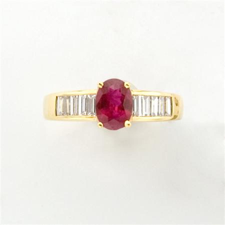 Ruby and Diamond Ring 	 