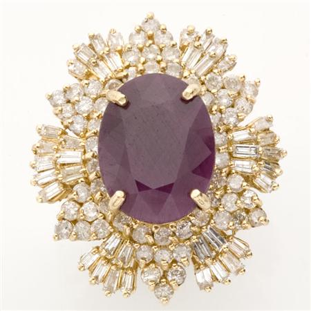 Ruby and Diamond Ring 	 