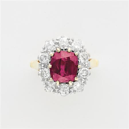 Ruby and Diamond Ring 	 