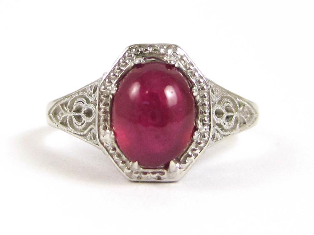 RUBY AND FOURTEEN KARAT WHITE